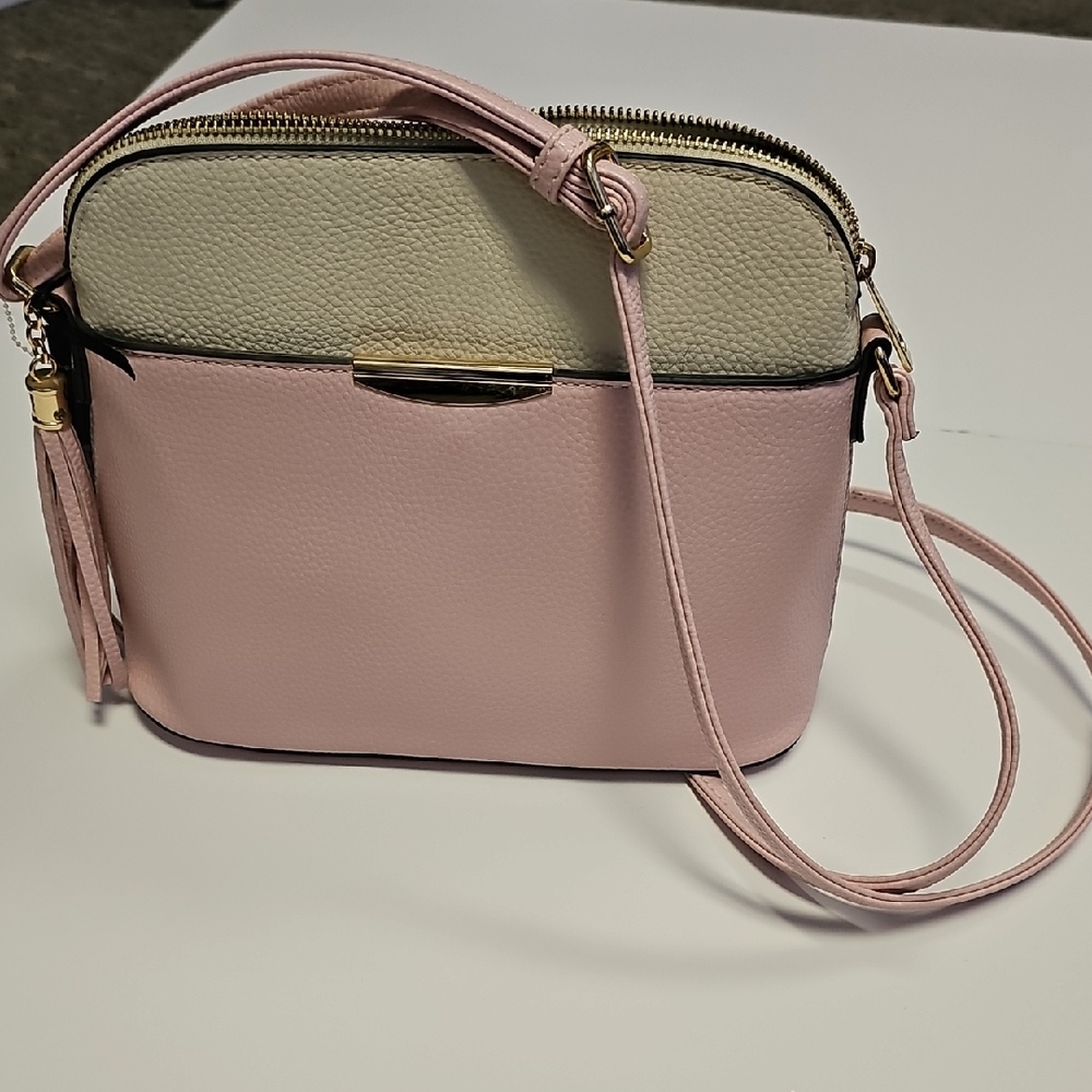 Chic Pink and Cream Crossbody Bag.P#8